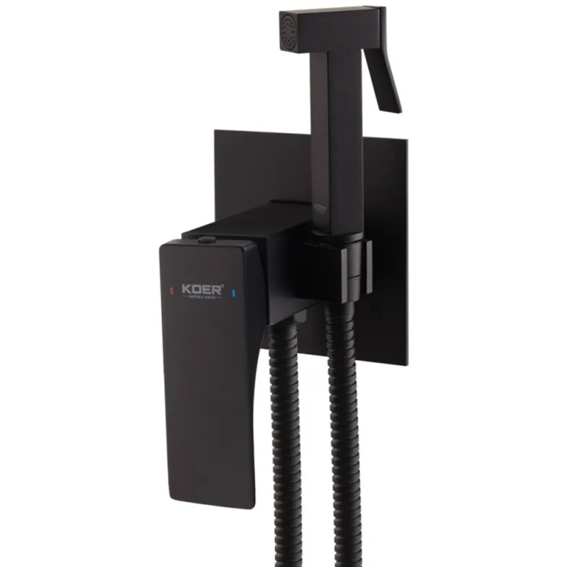 Смеситель для гигиенического душа Koer KB-23010-05 (Цвет черный) (KR3497)