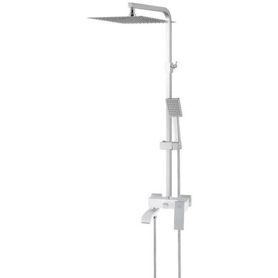 Душова колона KOER KB-56007-04 із змішувачем, 3 функції (Колір хром+білий) (KR5159)