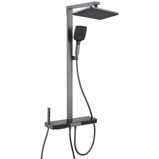 Душова колона з термостатичним змішувачем Mixxus Premium Next-009-J Graphite, 4 режими (MI6544)