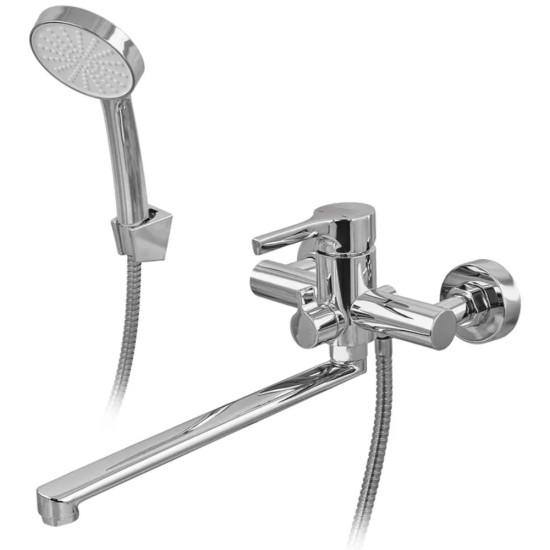 Змішувач для ванни ZERIX REX-006 (EURO) CHROME з нерж. сталі (Колір хром) (ZX6118)