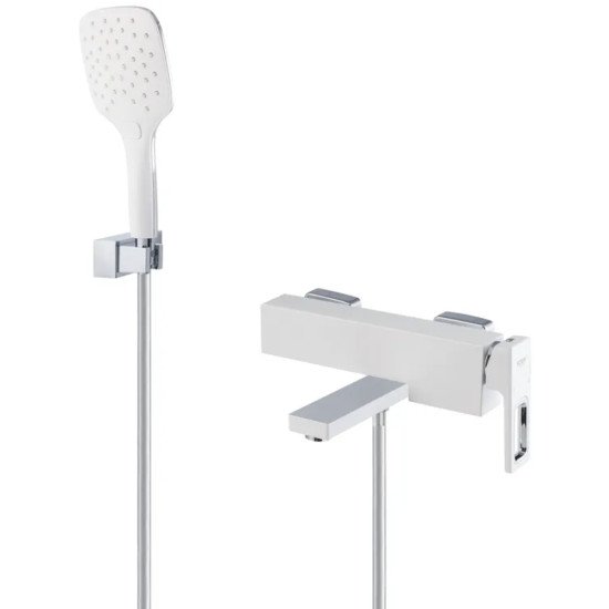 Смеситель для ванны с коротким изливом KOER KB-41009-04 (Цвет хром+белый) (KR5985)