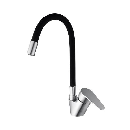 Смеситель для кухни Mixxus NEO-011 REFL.Black с силиконовым изливом (MI6558)