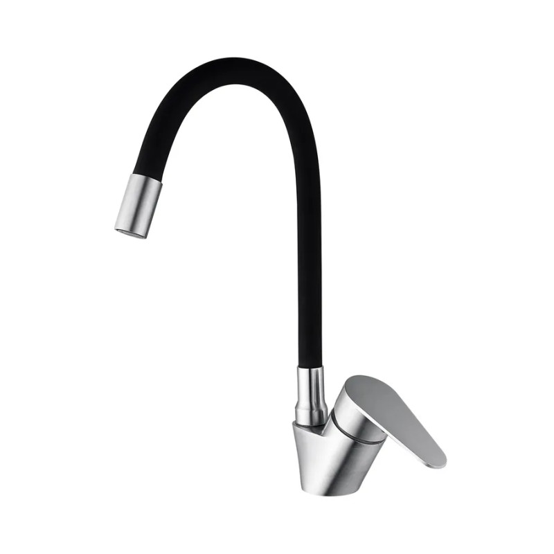 Змішувач для кухні Mixxus NEO-011 REFL.Black із силіконовим виливом (MI6558)