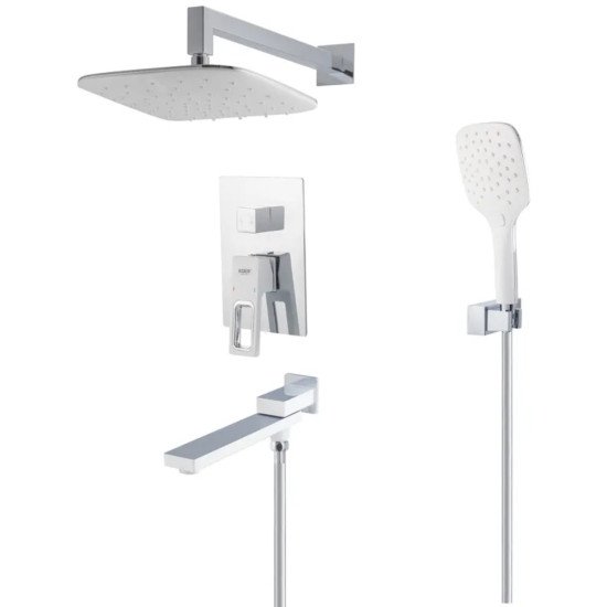Душевая система встраиваемая KOER KB-66009-04 3 функции (Цвет хром+белый) (KR5990)
