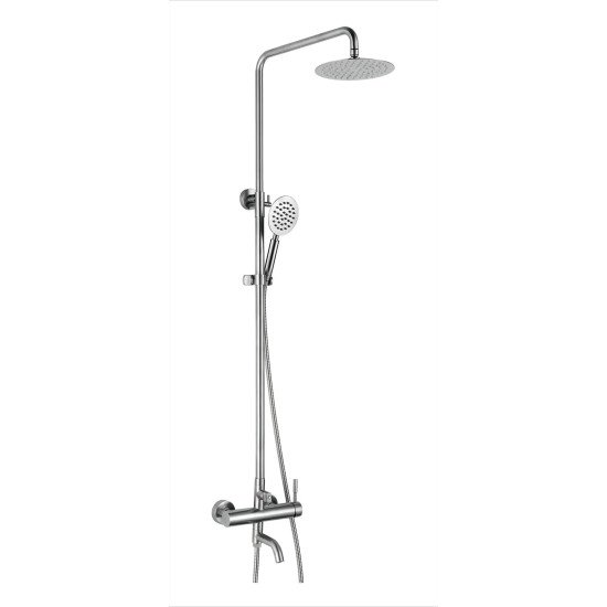 Душевая колонна со смесителем Zerix SUS-008-J из нерж. стали SUS304 (ZX5612)
