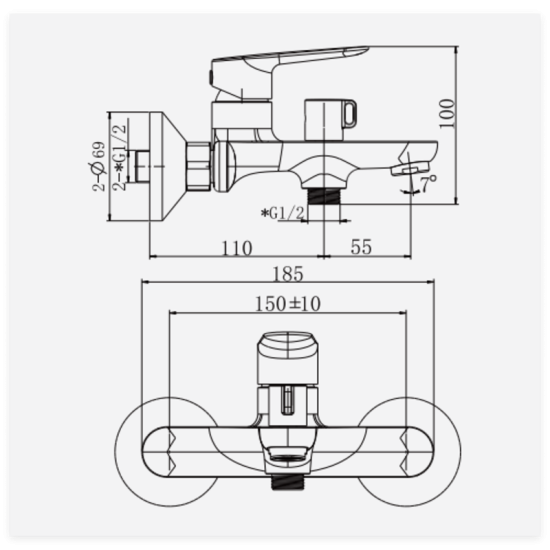 Змішувач для ванної кімнати HAIBA PARMA 009 EURO (HB9681)