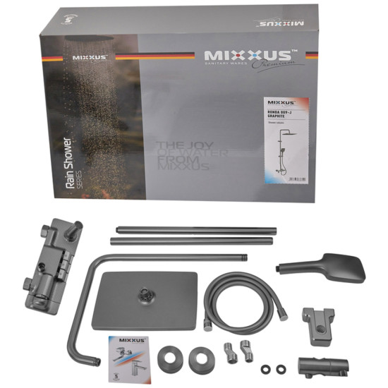 Душевая колонна со смесителем MIXXUS PREMIUM RONDA 009-J GRAPHITE (цвет графит) (MI8387)