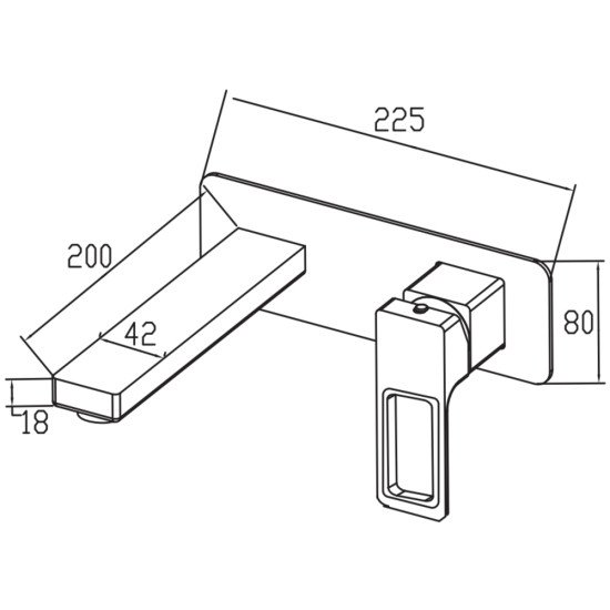 Смеситель для умывальника встраиваемый KOER KB-16009-07 (Цвет графит) (KR5981)