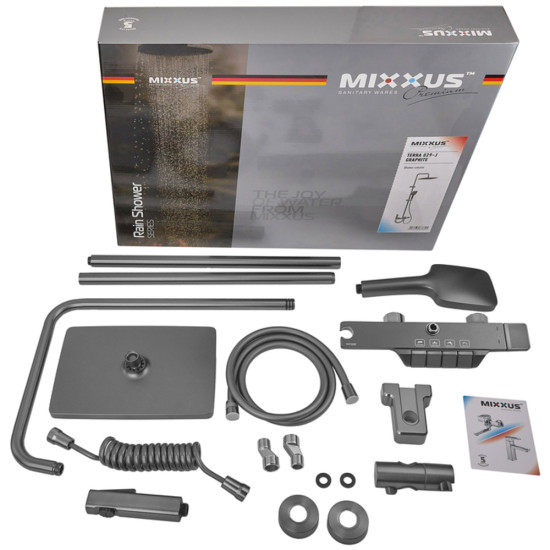 Душова колона із змішувачем MIXXUS PREMIUM TERRA 029-J GRAPHITE (колір графіт) (MI8386)