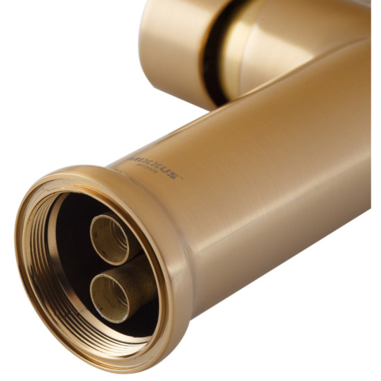 Змішувач для кухні MIXXUS PREMIUM PULL 017 BRUSHED GOLD REFL.BLACK (Колір матове золото+силік. вилив чорний) (MI8280)