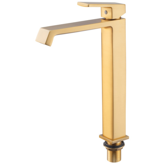 Змішувач для умивальника Haiba GAUDI 001 (HIGH) BRUSHED GOLD (HB9597)