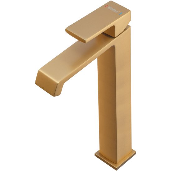 Смеситель для умывальника Haiba GAUDI 001 (HIGH) BRUSHED GOLD (HB9597)