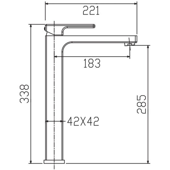 Смеситель для умывальника высокий KOER KB-11009-07 (Цвет графит) (KR5978)