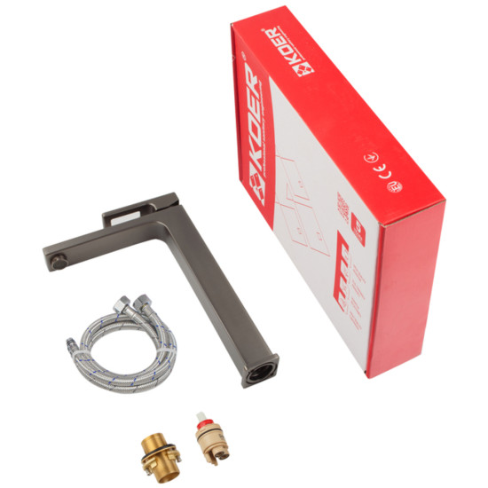 Змішувач для умивальника високий KOER KB-11009-07 (Колір графіт) (KR5978)