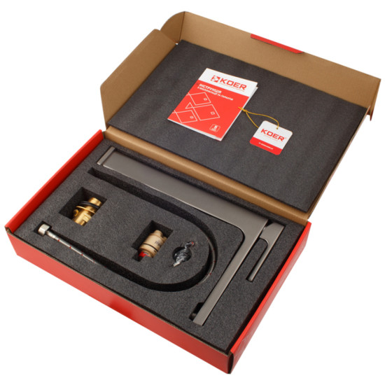 Змішувач для умивальника високий KOER KB-11009-07 (Колір графіт) (KR5978)