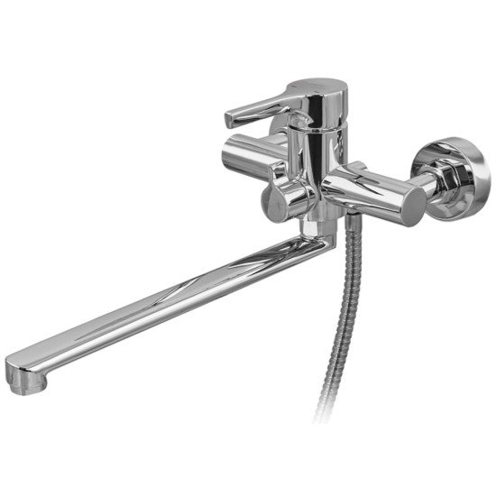 Змішувач для ванни ZERIX REX-006 (EURO) CHROME з нерж. сталі (Колір хром) (ZX6118)