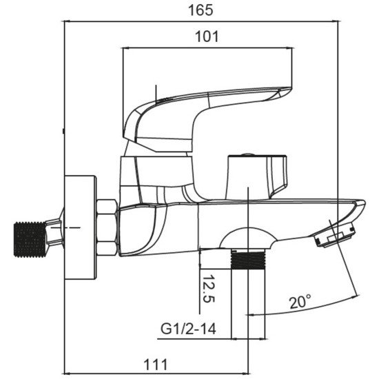 Змішувач для ванни з коротким зливом Koer KB-40008-05 (Колір чорний) (KR3473)