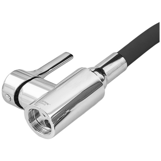 Смеситель для кухни ZERIX REX-011 CHROME REFL.BLACK из нерж. стали (Цвет хром+силиконовый излив черный) (ZX6127)