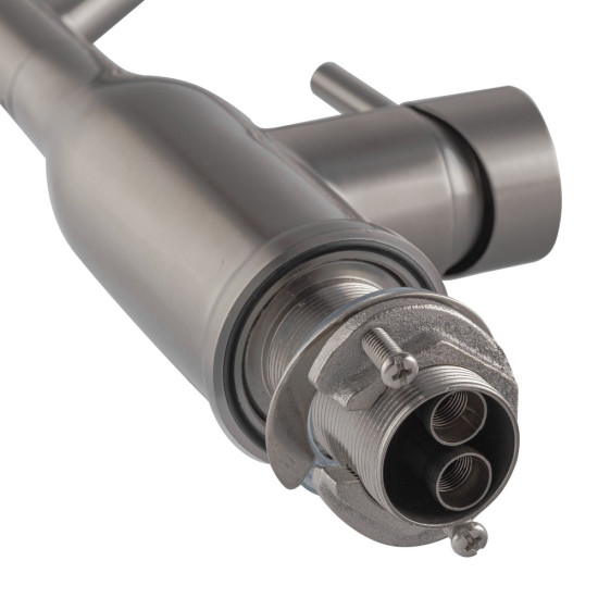 Смеситель для кухни Koer KI-70026-02 с черным силиконовым изливом (KR5209)