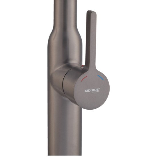 Смеситель для кухни MIXXUS PREMIUM PULL 017 GRAPHITE REFL.BLACK (Цвет графит+силик. излив черный) (MI8278)
