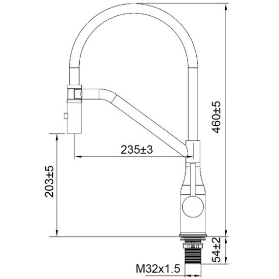 Смеситель для кухни Koer KI-70026-02 с черным силиконовым изливом (KR5209)