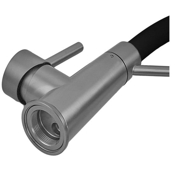 Змішувач для кухні ZERIX FUL-017 GRAPHITE REFL.BLACK із силіконовим виливом, із нерж.сталі SUS304 (колір графіт, вилив чорний) (ZX5995)