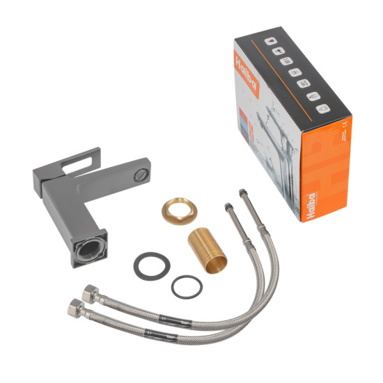 Смеситель для умывальника Haiba Kant 001 Graphite (Цвет графит) (HB9664)
