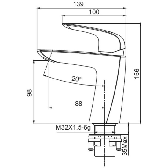 Смеситель для умывальника Koer KB-10008-01 (Цвет хром) (KR3470)