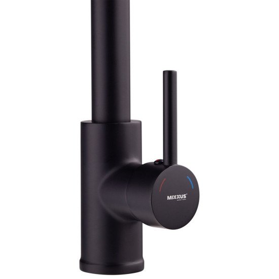 Змішувач для кухні з виливом пружина Mixxus Premium SPRING 017 BLACK (MI6951)