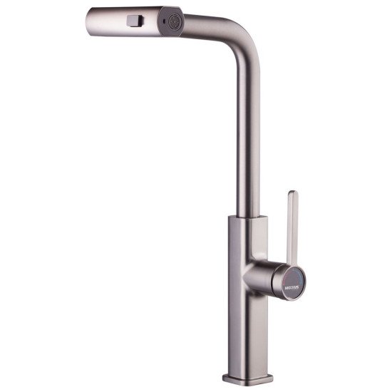 Смеситель для кухни с выдвижным изливом Mixxus Premium HAMMER 014 GRAPHITE (MI6955)