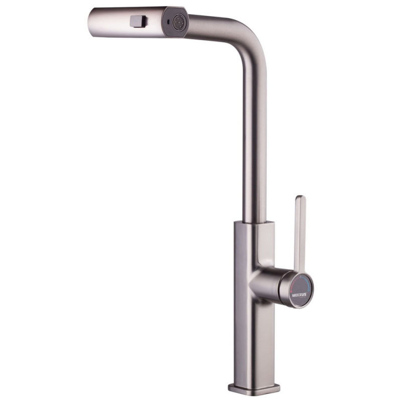 Змішувач для кухні з висувним виливом Mixxus Premium HAMMER 014 GRAPHITE (MI6955)