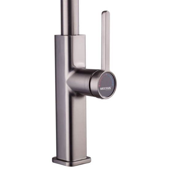Змішувач для кухні з висувним виливом Mixxus Premium HAMMER 014 GRAPHITE (MI6955)