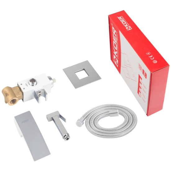 Смеситель для гигиенического душа Koer KB-23007-04 (Цвет хром+белый) (KR5162)