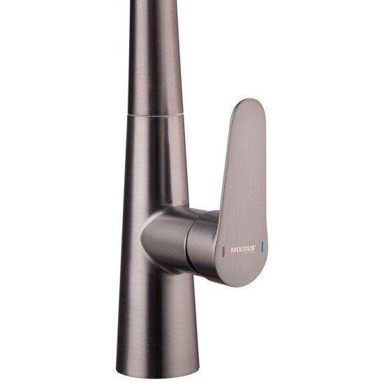 Змішувач для кухні з висувним виливом Mixxus Premium WARTA 014 GRAPHITE (MI6957)