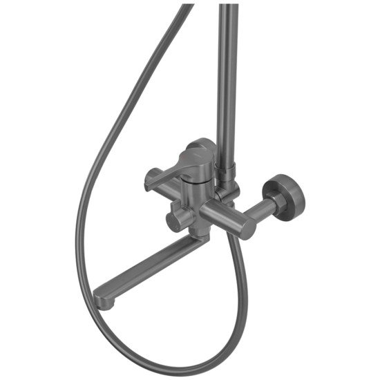Душевая колонна со смесителем ZERIX REX-009-J GRAPHITE из нерж. стали (Цвет графит) (ZX6126)