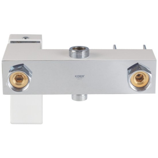 Душова колона KOER KB-58007-04 із змішувачем водоспад, 3 функції (Колір хром+білий) (KR5161)