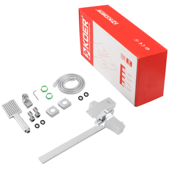 Смеситель для ванны с длинным изливом Koer KB-42007-01 (Цвет хром) (KR3456)