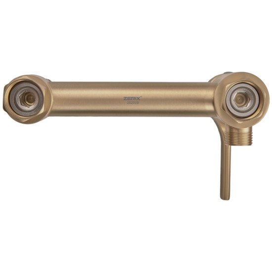 Смеситель настенный с гигиеническим душем ZERIX REX-222 BRUSHED GOLD из нерж. стали (Цвет матовое золото) (ZX6122)