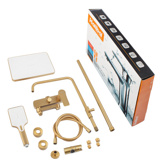 Душова колона із змішувачем Haiba MILANO 003-J BRUSHED GOLD (HB9620)