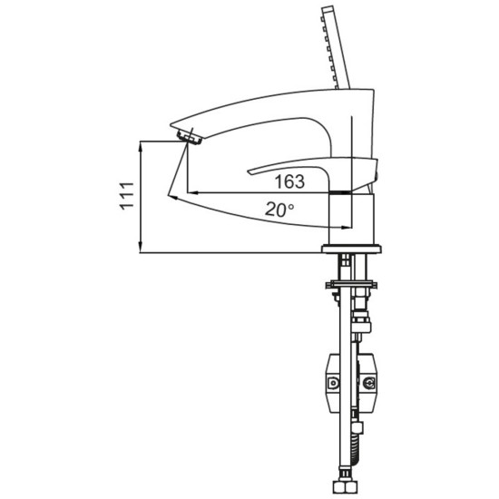 Смеситель на борт ванны Koer KB-43007-01 на 3 отверстия (Цвет хром) (KR3452)