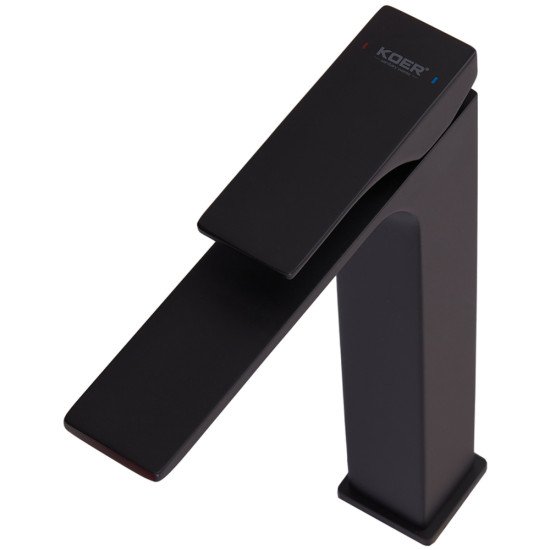 Смеситель для умывальника Koer KB-11010-05 высокий (Цвет черный) (KR3483)