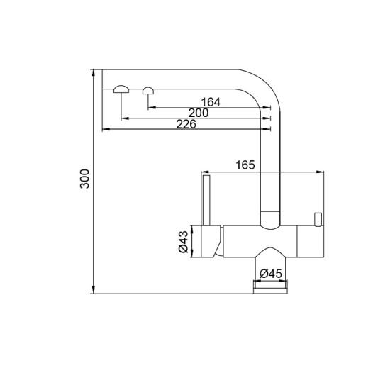 Смеситель для кухни с выходом для питьевой воды KOER KB-72001-07 (KR3393)