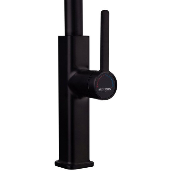 Змішувач для кухні з висувним виливом Mixxus Premium HAMMER 014 BLACK (MI6954)