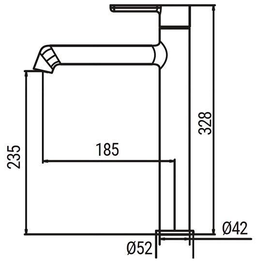 Смеситель для умывальника высокий Koer KB-11029-07 Цвет графит (KR5496)