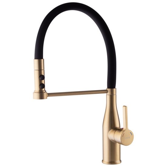 Смеситель для кухни Mixxus Premium Summer 017 BRUSHED GOLD REFL.BLACK (MI6964)