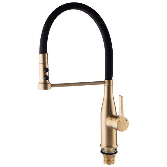 Змішувач для кухні Mixxus Premium Summer 017 BRUSHED GOLD REFL.BLACK (MI6964)