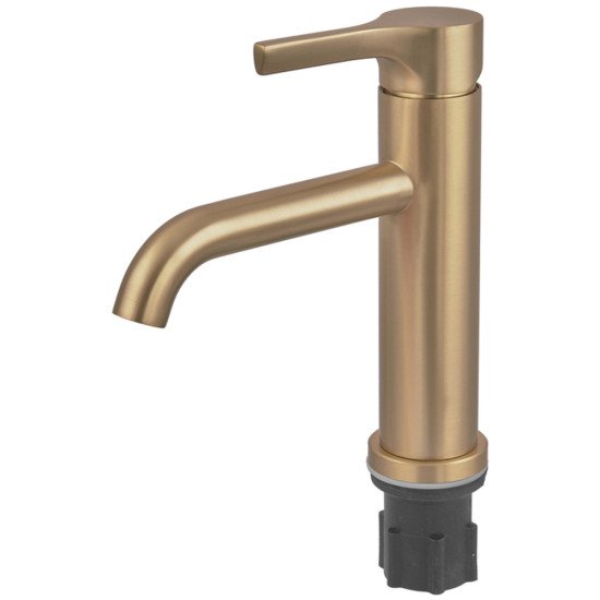 Змішувач для умивальника ZERIX REX-001-B BRUSHED GOLD з нерж. сталі (Колір матове золото) (ZX6116)