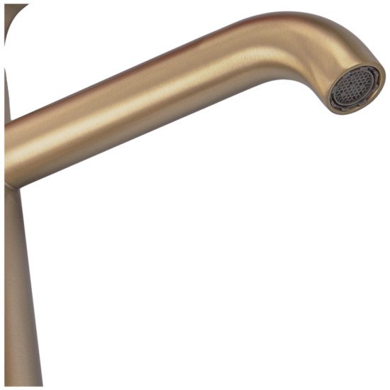 Змішувач для умивальника ZERIX REX-001-B BRUSHED GOLD з нерж. сталі (Колір матове золото) (ZX6116)