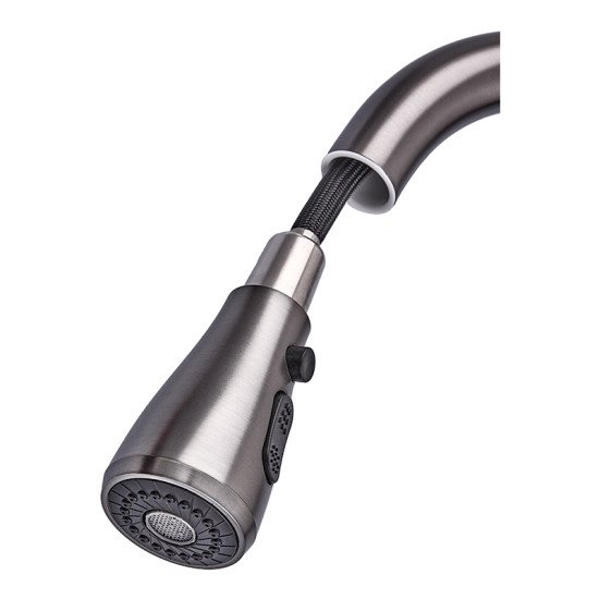 Смеситель для кухни с выдвижной лейкой Zerix PUL-014 Graphite из нерж. стали SUS304 (цвет графит) (ZX5036)