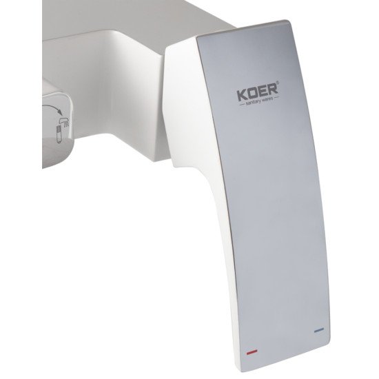 Душова колона KOER KB-56007-04 із змішувачем, 3 функції (Колір хром+білий) (KR5159)